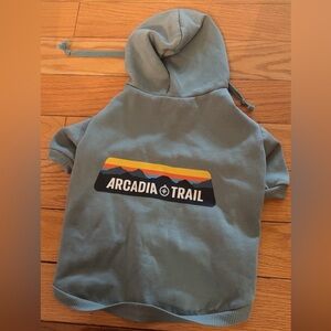 Arcadia Doggie Hoodie - Blue with Multicolor Graphic